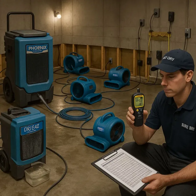 Structural Drying and Dehumidification process in Macoupin County, IL